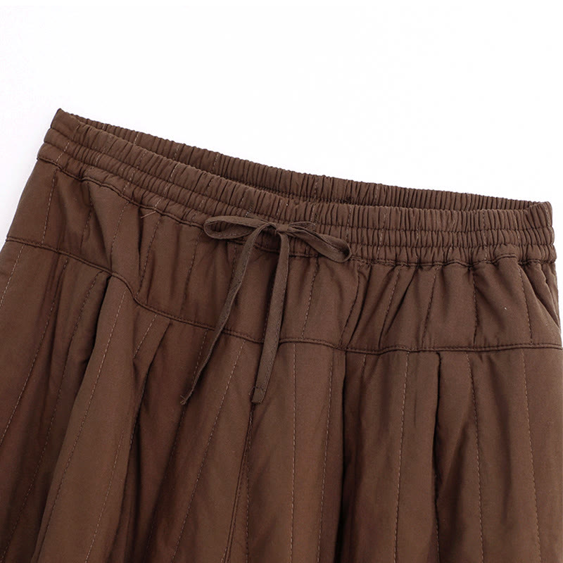 Nimara Ritual Winter Plain Color Blocking Design Cotton Women's Harem Pants With Pockets