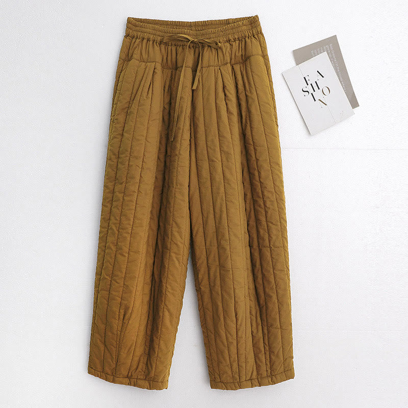 Nimara Ritual Winter Plain Color Blocking Design Cotton Women's Harem Pants With Pockets