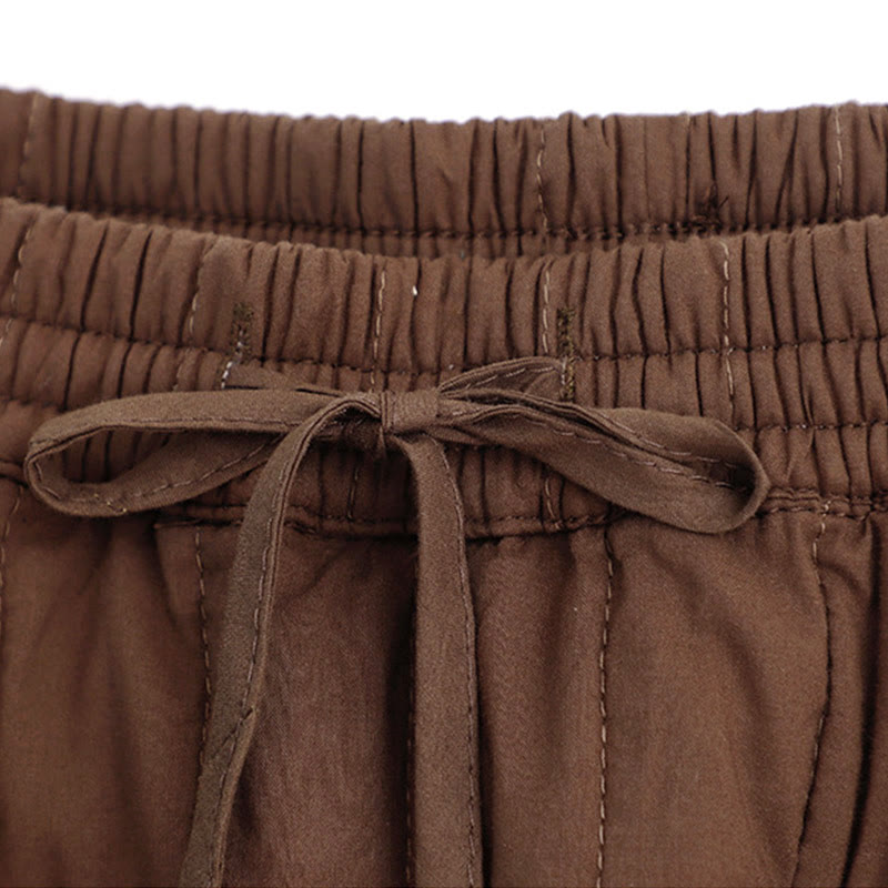 Nimara Ritual Winter Plain Color Blocking Design Cotton Women's Harem Pants With Pockets