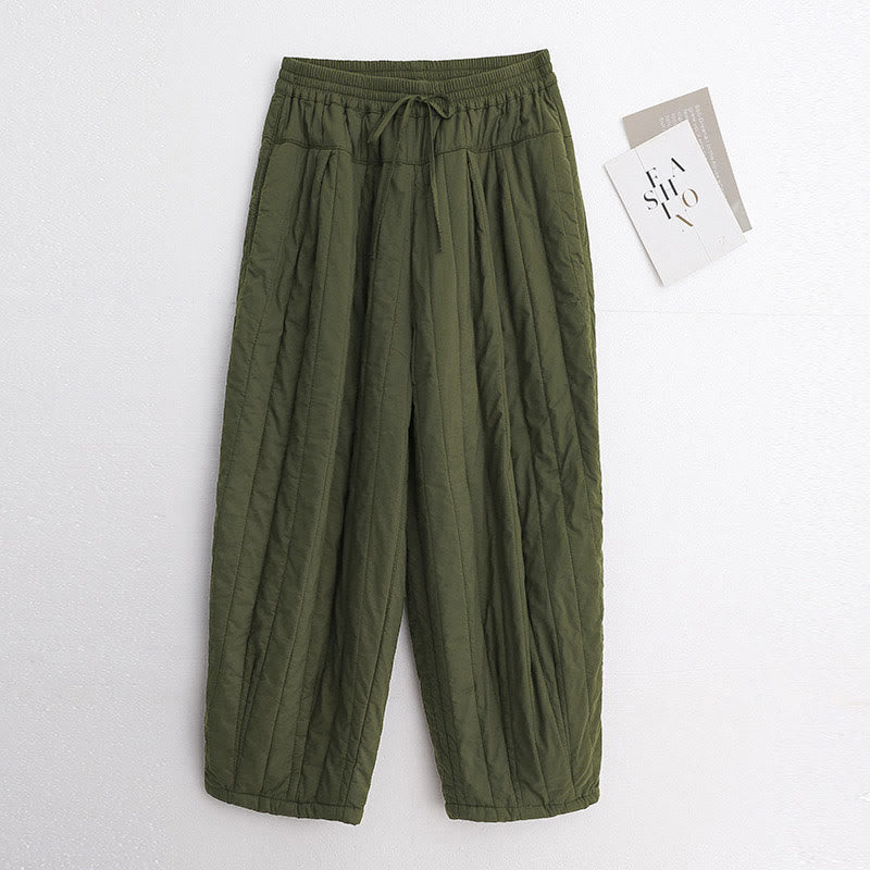 Nimara Ritual Winter Plain Color Blocking Design Cotton Women's Harem Pants With Pockets