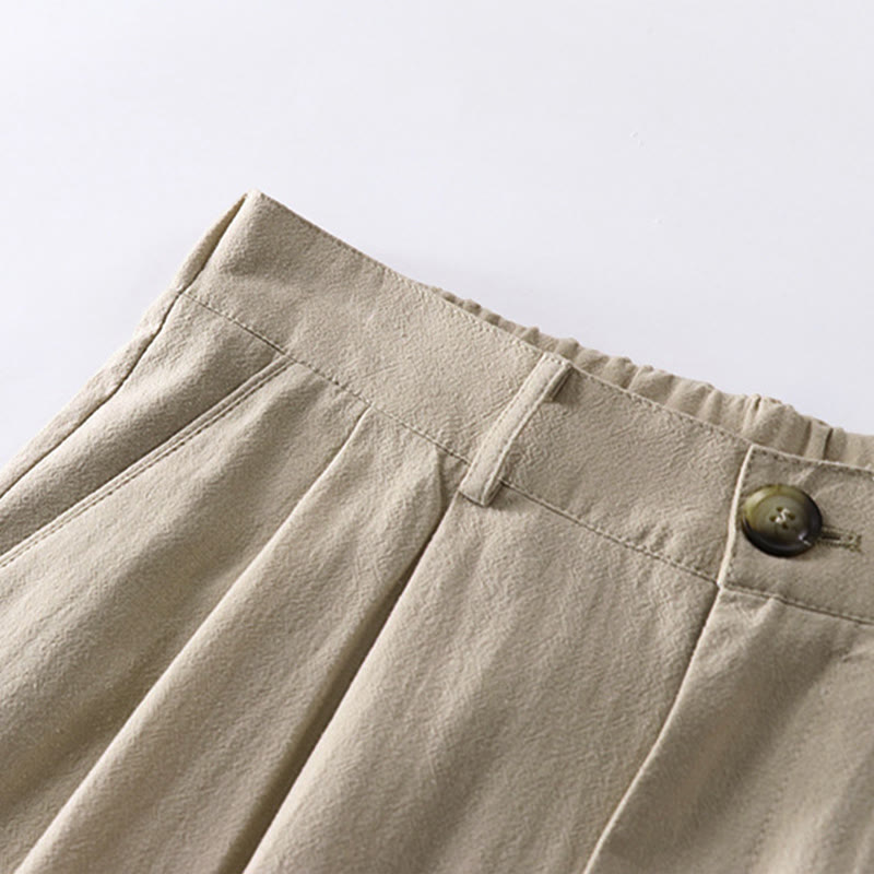 Nimara Ritual Spring Fall Plain Straight Leg Men's Cotton Linen Pants With Pockets