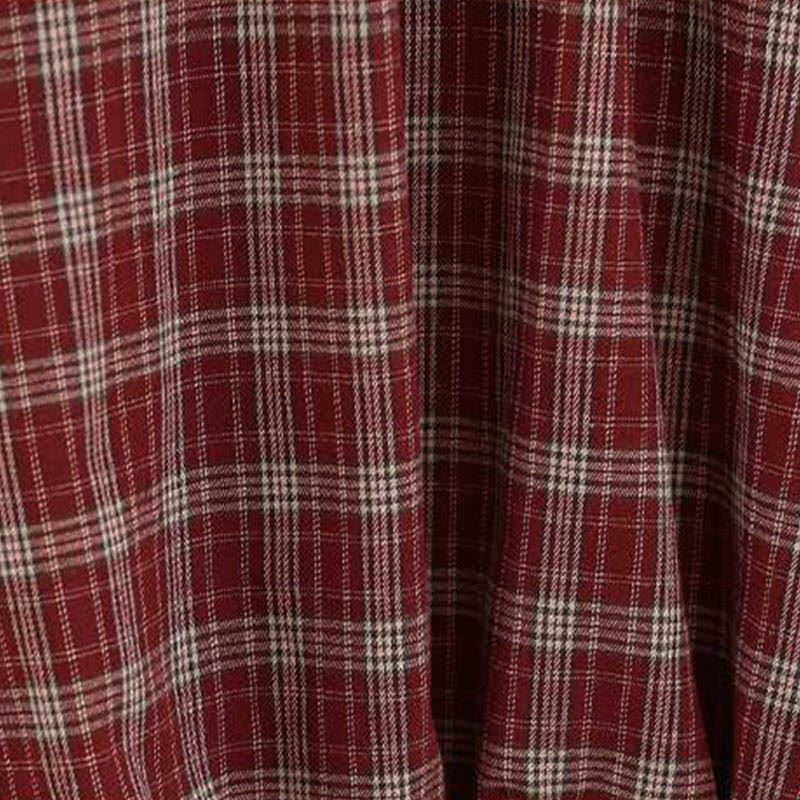 Nimara Ritual Women's Plaid Pattern Cotton Skirt With Pockets