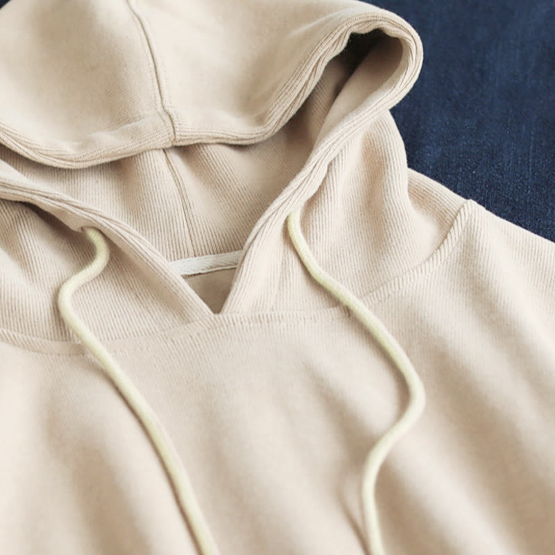 Nimara Ritual Fall Solid Color Side Buttons Cotton Long Sleeve Women's Hoodie