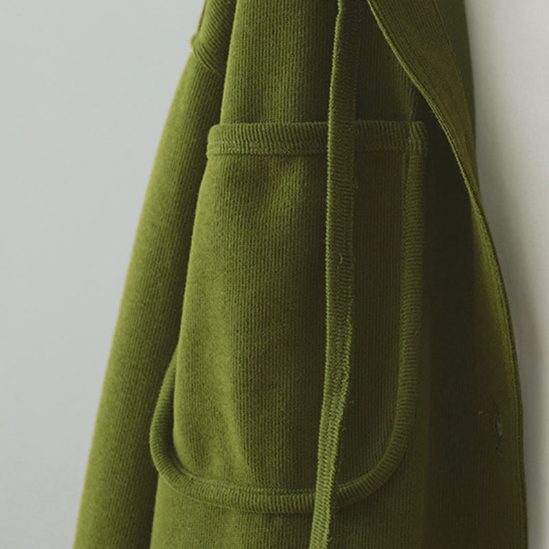Nimara Ritual Solid Color Buttons Down Decorative Pocket Women's Long Sleeve Cardigan