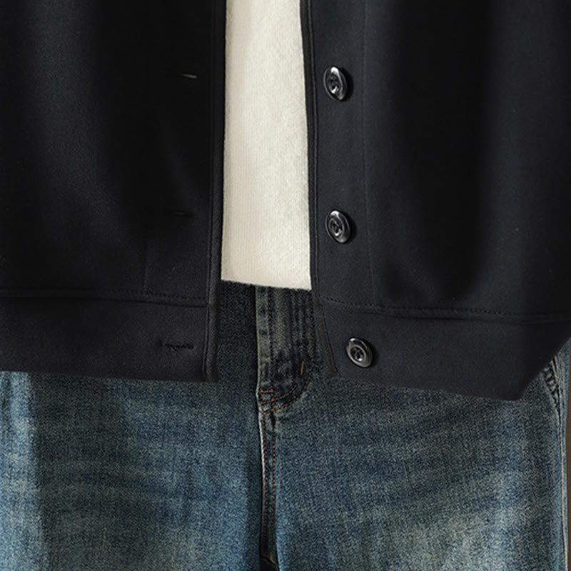 Nimara Ritual Simple Plain V-Neck Buttons Down Design Women's Cotton Long Sleeve Jacket