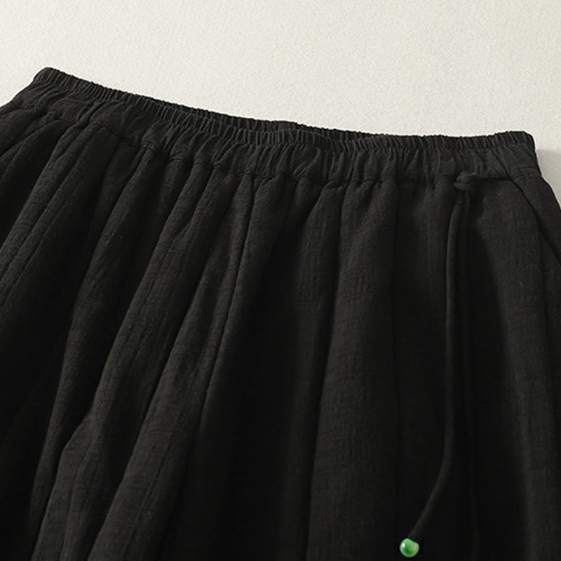 Nimara Ritual Plain Cotton Polyester Thick Women's Pants With Pockets