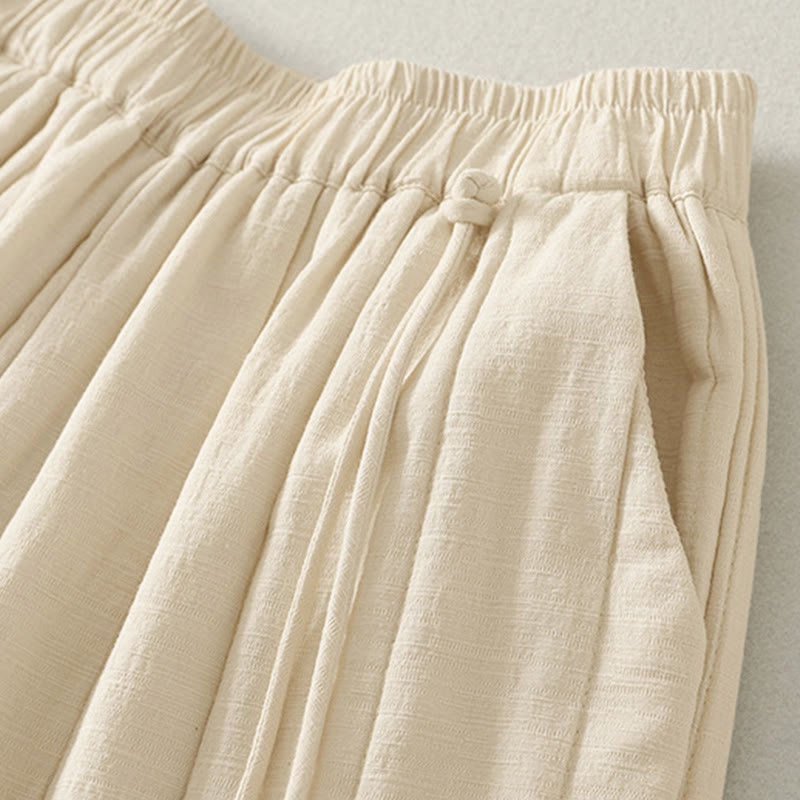 Nimara Ritual Plain Cotton Polyester Thick Women's Pants With Pockets
