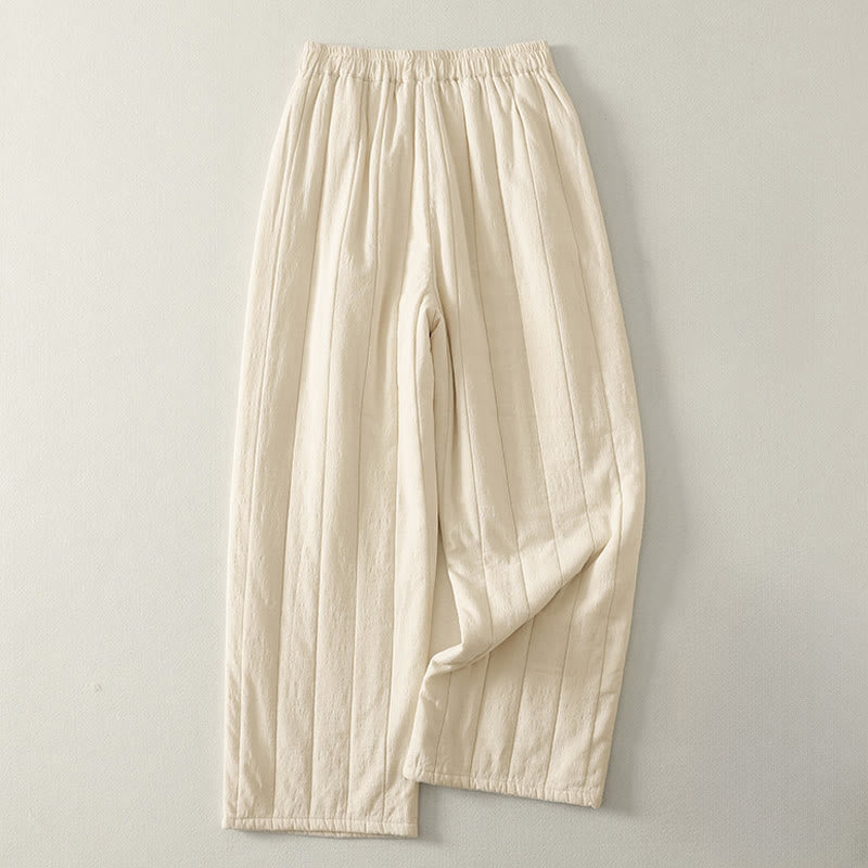 Nimara Ritual Plain Cotton Polyester Thick Women's Pants With Pockets