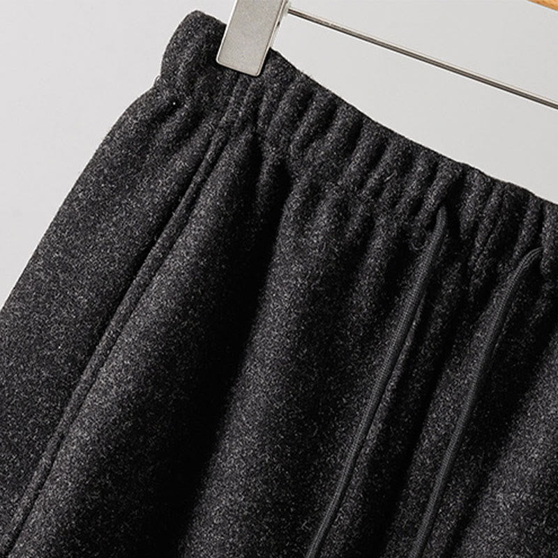 Nimara Ritual Plain Cotton Lace-Up Design Thick Women's Pants With Pockets