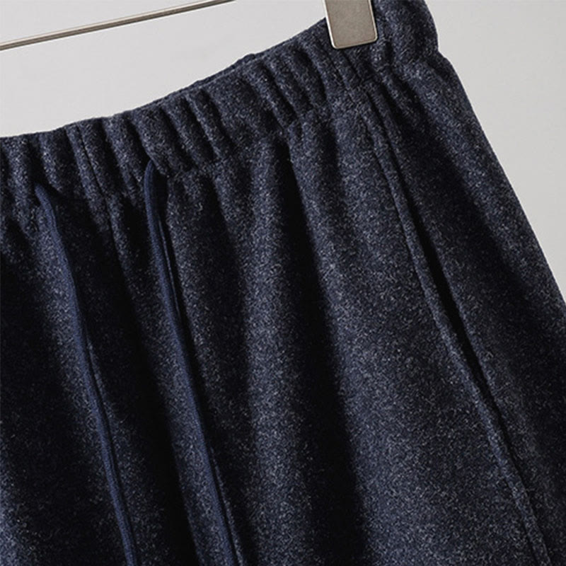 Nimara Ritual Plain Cotton Lace-Up Design Thick Women's Pants With Pockets