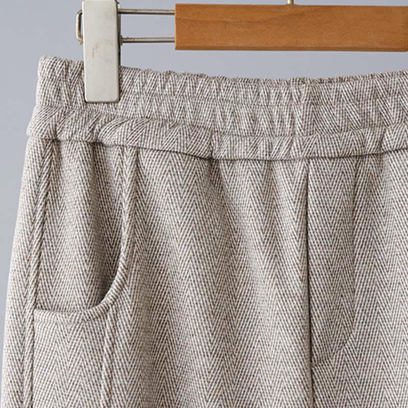 Nimara Ritual Plain Color Blocking Cotton Thick Casual Women's Pants With Pockets