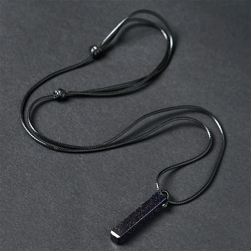 Transformation and Fulfilment Black Obsidian Blue Sandstone Necklace Pendant