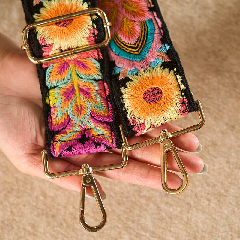 Nimara Ritual Multicolor Sunflower Embroidery Adjustable Handbags Crossbody Shoulder Bag Straps