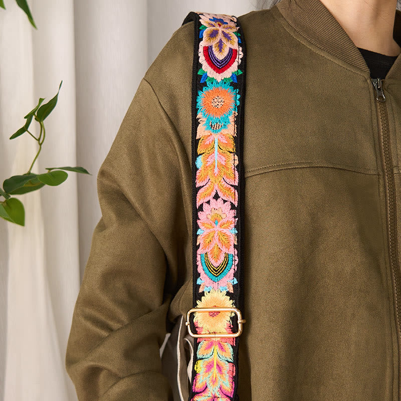 Nimara Ritual Multicolor Sunflower Embroidery Adjustable Handbags Crossbody Shoulder Bag Straps