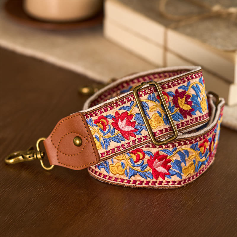 Nimara Ritual Bohemian Flower Vine Geometric Embroidery Adjustable Handbags Crossbody Shoulder Bag Purse Straps Replacement