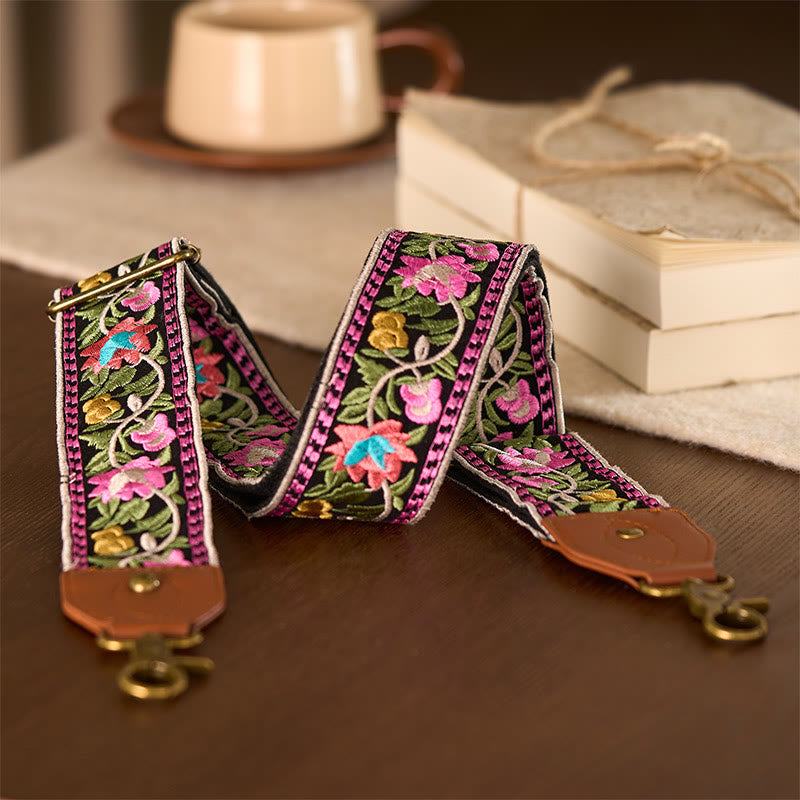 Nimara Ritual Bohemian Flower Vine Geometric Embroidery Adjustable Handbags Crossbody Shoulder Bag Purse Straps Replacement