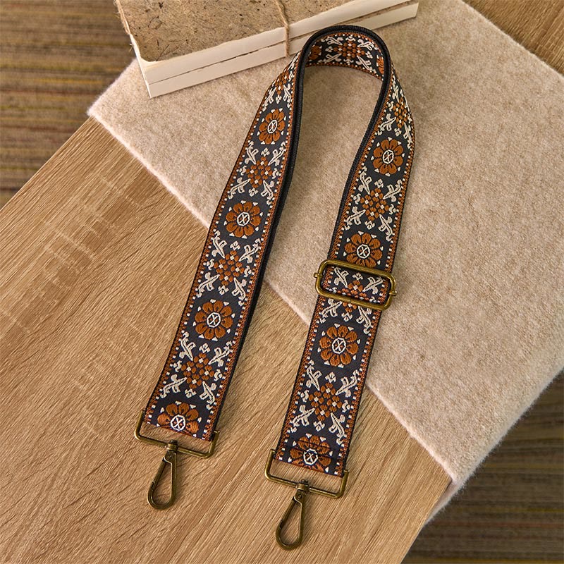 Nimara Ritual Boho Brown Flower Geometric Adjustable Handbags Crossbody Shoulder Bag Straps Replacement