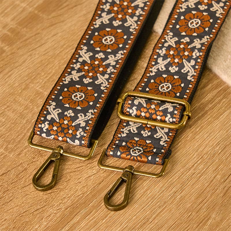 Nimara Ritual Boho Brown Flower Geometric Adjustable Handbags Crossbody Shoulder Bag Straps Replacement
