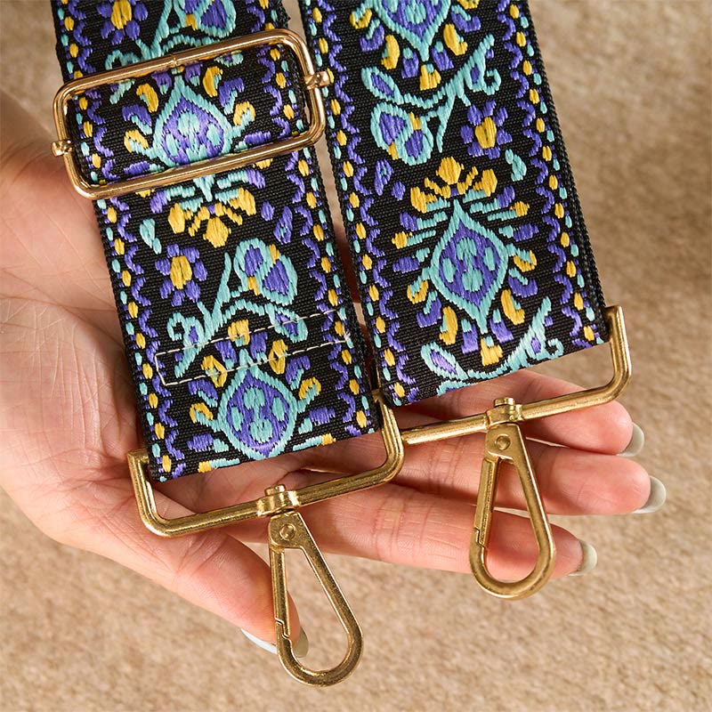 Nimara Ritual Bohemian Flower Geometric Stripes Embroidery Adjustable Handbags Crossbody Shoulder Bag Purse Straps Replacement