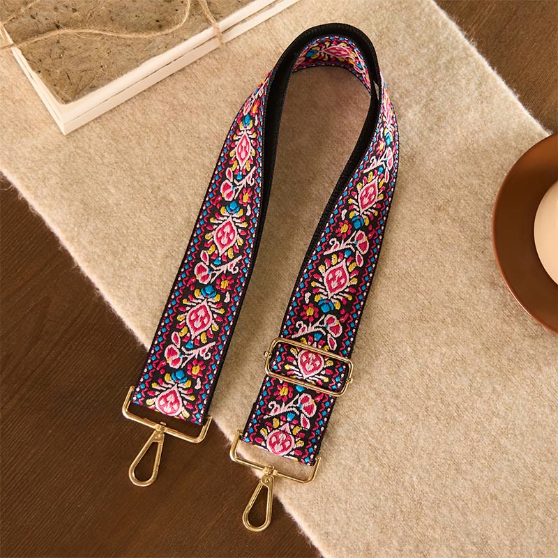 Nimara Ritual Bohemian Flower Geometric Stripes Embroidery Adjustable Handbags Crossbody Shoulder Bag Purse Straps Replacement