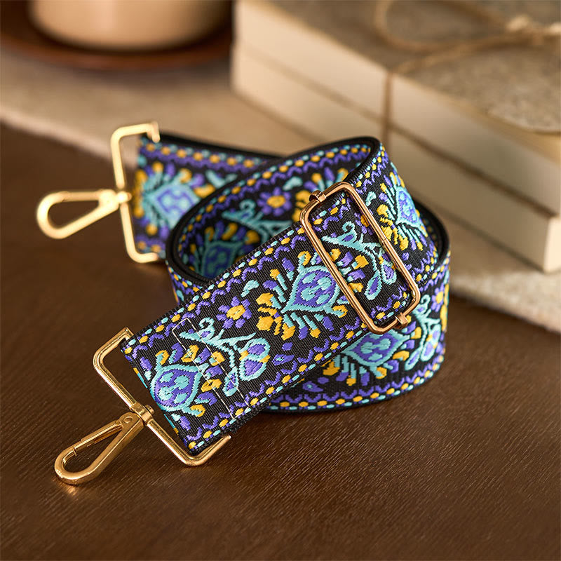 Nimara Ritual Bohemian Flower Geometric Stripes Embroidery Adjustable Handbags Crossbody Shoulder Bag Purse Straps Replacement
