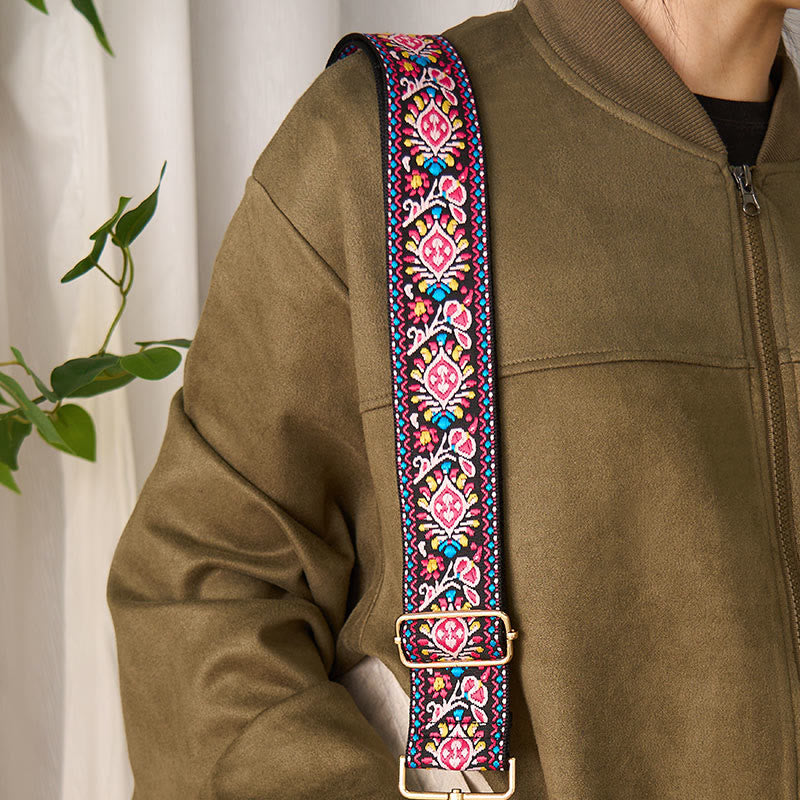 Nimara Ritual Bohemian Flower Geometric Stripes Embroidery Adjustable Handbags Crossbody Shoulder Bag Purse Straps Replacement