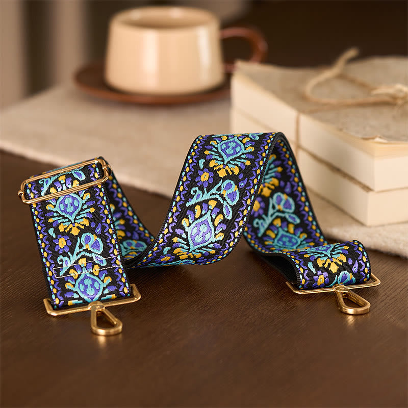 Nimara Ritual Bohemian Flower Geometric Stripes Embroidery Adjustable Handbags Crossbody Shoulder Bag Purse Straps Replacement