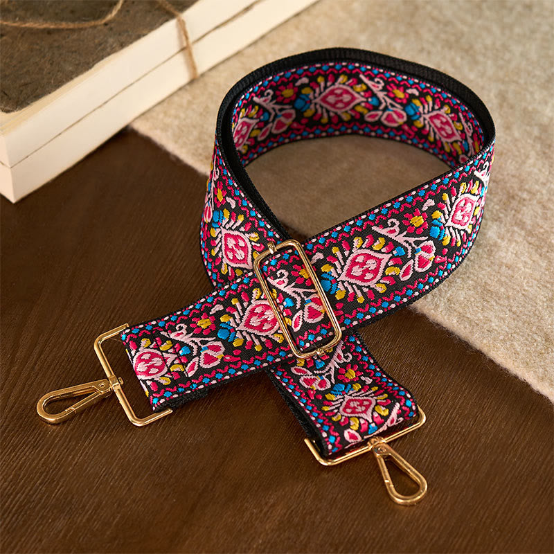 Nimara Ritual Bohemian Flower Geometric Stripes Embroidery Adjustable Handbags Crossbody Shoulder Bag Purse Straps Replacement