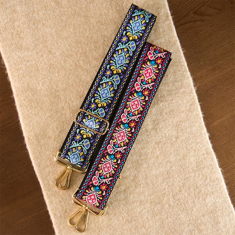 Nimara Ritual Bohemian Flower Geometric Stripes Embroidery Adjustable Handbags Crossbody Shoulder Bag Purse Straps Replacement