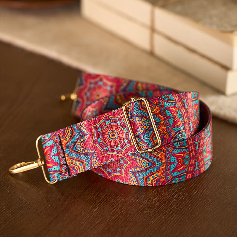 Nimara Ritual Bohemian Red Mandara Geometric Adjustable Handbags Crossbody Shoulder Bag Purse Straps Replacement
