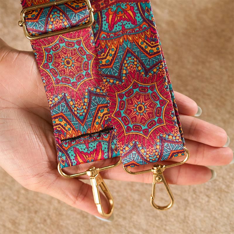 Nimara Ritual Bohemian Red Mandara Geometric Adjustable Handbags Crossbody Shoulder Bag Purse Straps Replacement