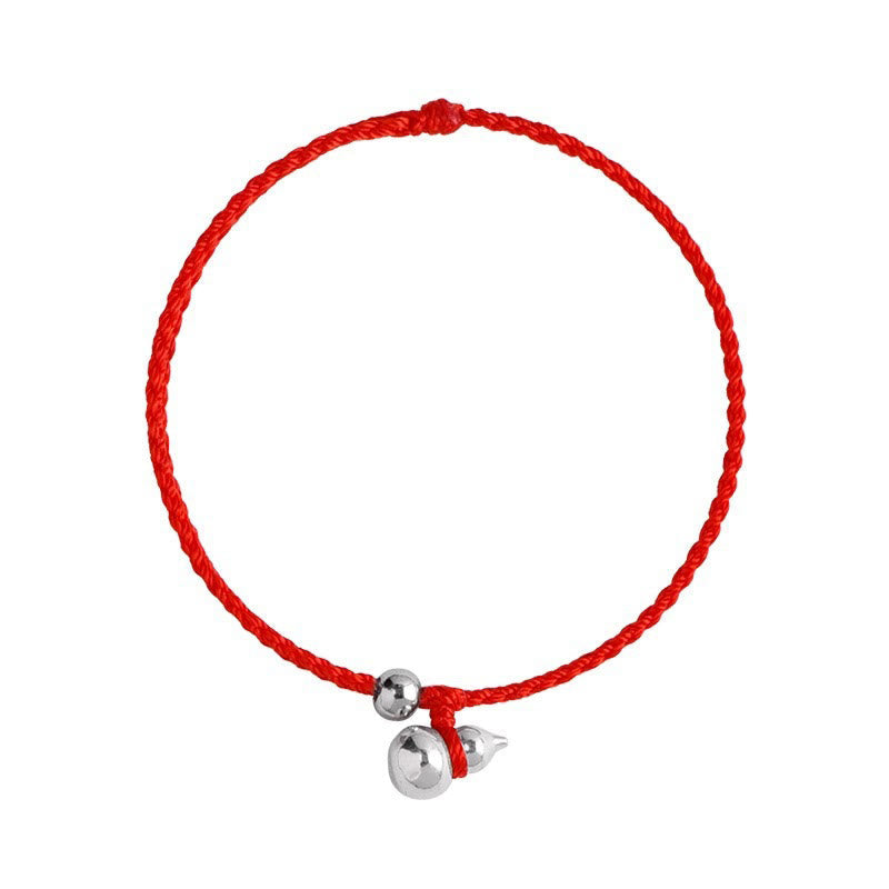 Nimara Ritual 925 Sterling Silver Gourd Lucky Fortune Charm String Connection Bracelet