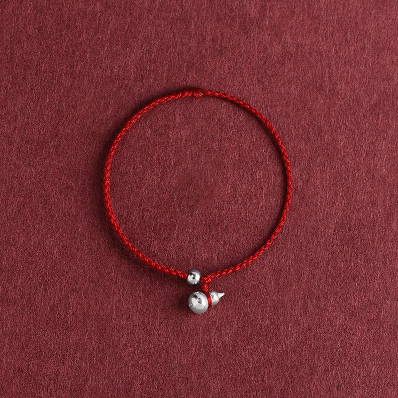 Nimara Ritual 925 Sterling Silver Gourd Lucky Fortune Charm String Connection Bracelet