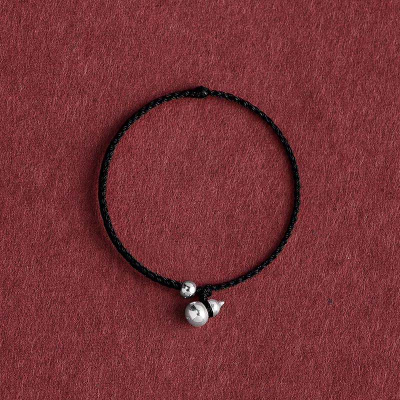Nimara Ritual 925 Sterling Silver Gourd Lucky Fortune Charm String Connection Bracelet