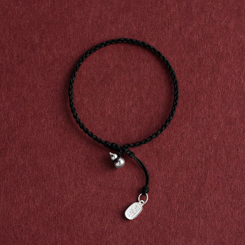 Nimara Ritual 925 Sterling Silver Gourd Lucky Fortune Charm String Connection Bracelet