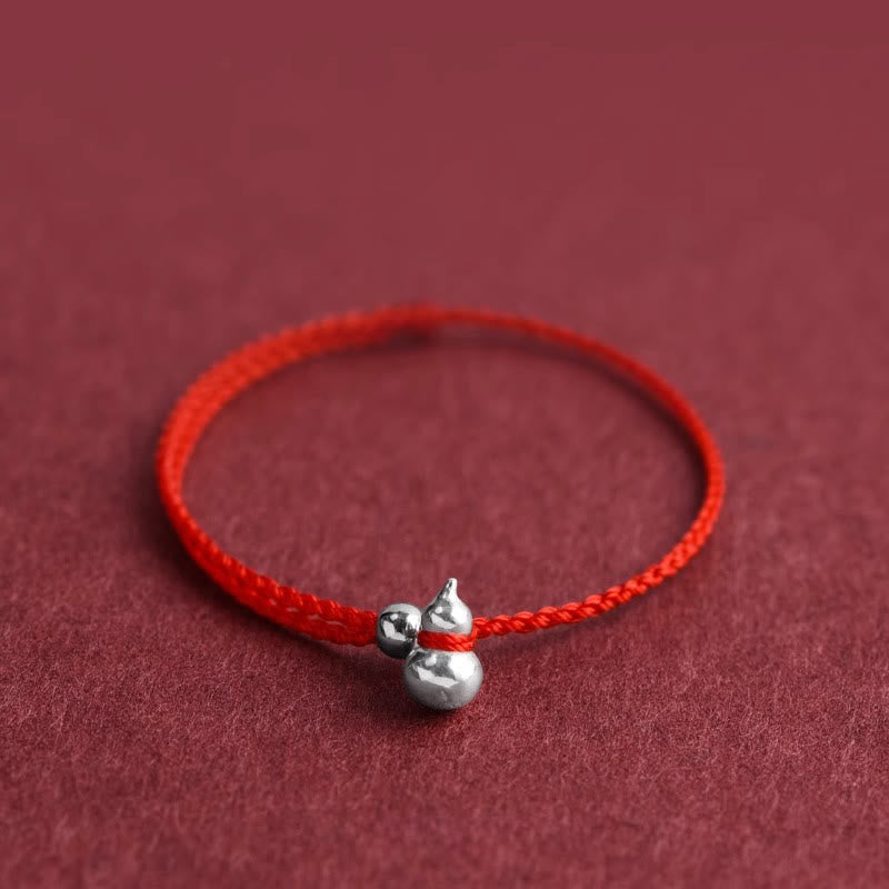 Nimara Ritual 925 Sterling Silver Gourd Lucky Fortune Charm String Connection Bracelet