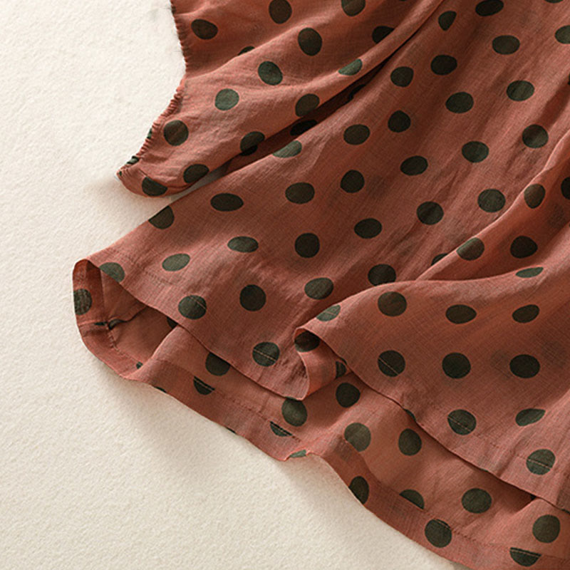 Nimara Ritual Fall Round Neck Polka Dots Long Sleeve Women's Polyester Shirt