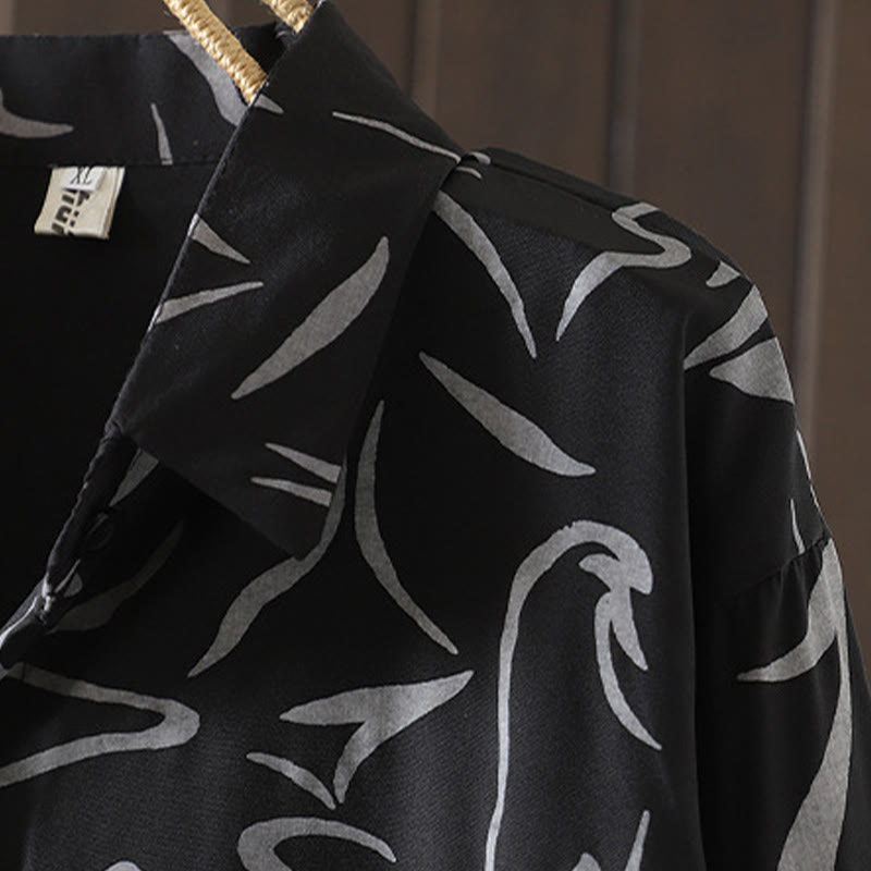 Nimara Ritual Spring Fall Stand Collar Line Pattern Long Sleeve Women's Shirt