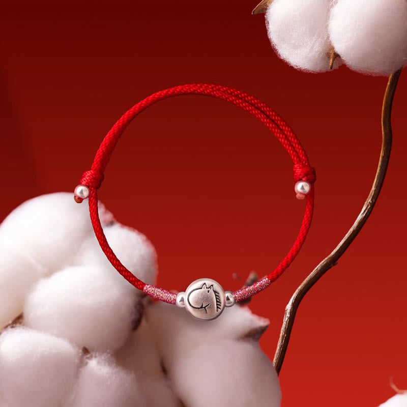 Nimara Ritual Year of the Horse 999 Sterling Silver Red String Luck Bracelet