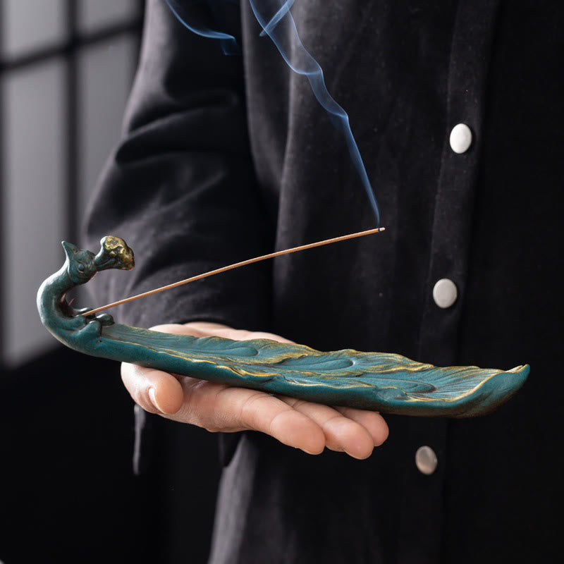 Nimara Ritual Peacock Shape Fortune Home Decoration Incense Burner
