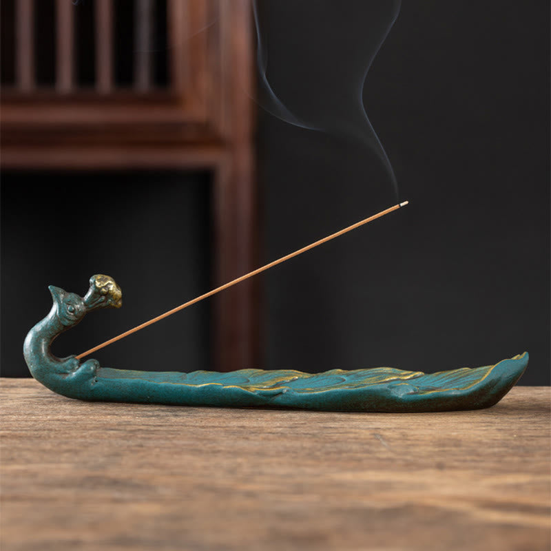 Nimara Ritual Peacock Shape Fortune Home Decoration Incense Burner