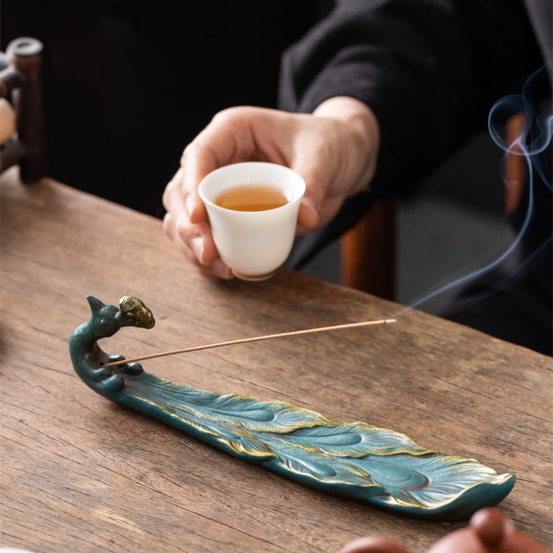 Nimara Ritual Peacock Shape Fortune Home Decoration Incense Burner