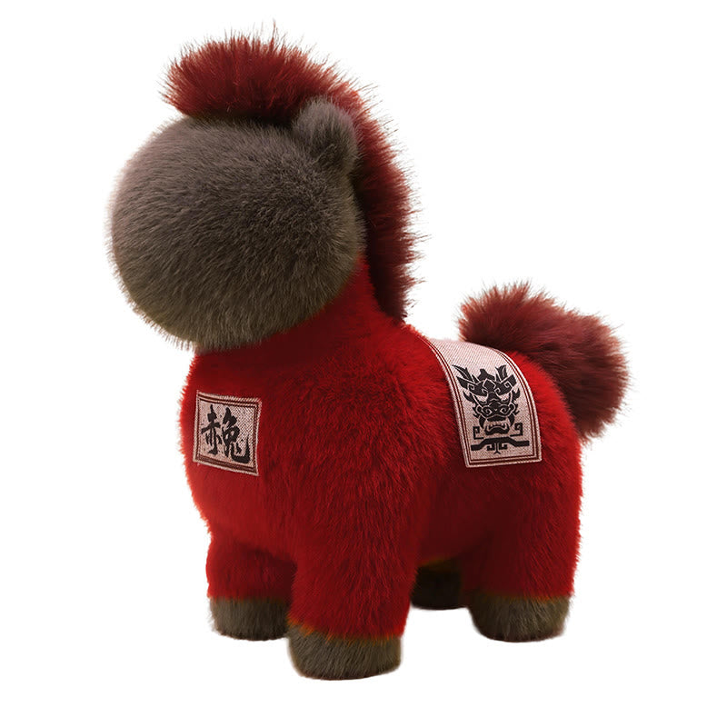 Nimara Ritual Year Of The Horse Embroidered Saddle Pad Plush Doll Home Decoration