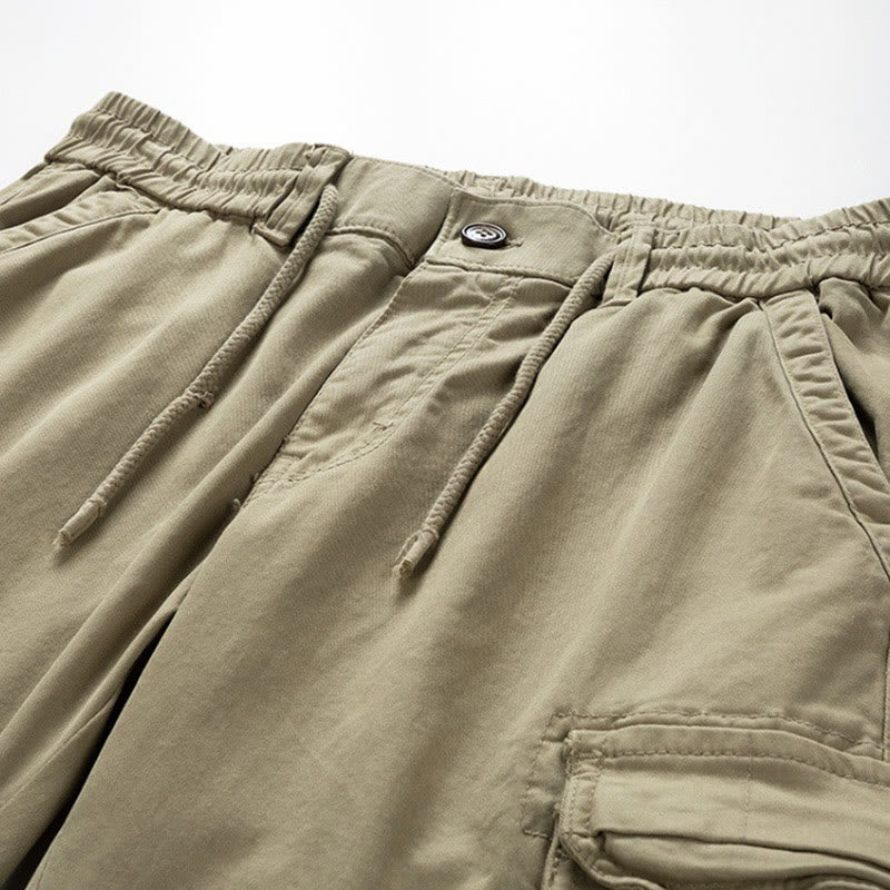 Nimara Ritual Summer Cotton Elastic Cuffs Tapered Men's Pants With Pockets