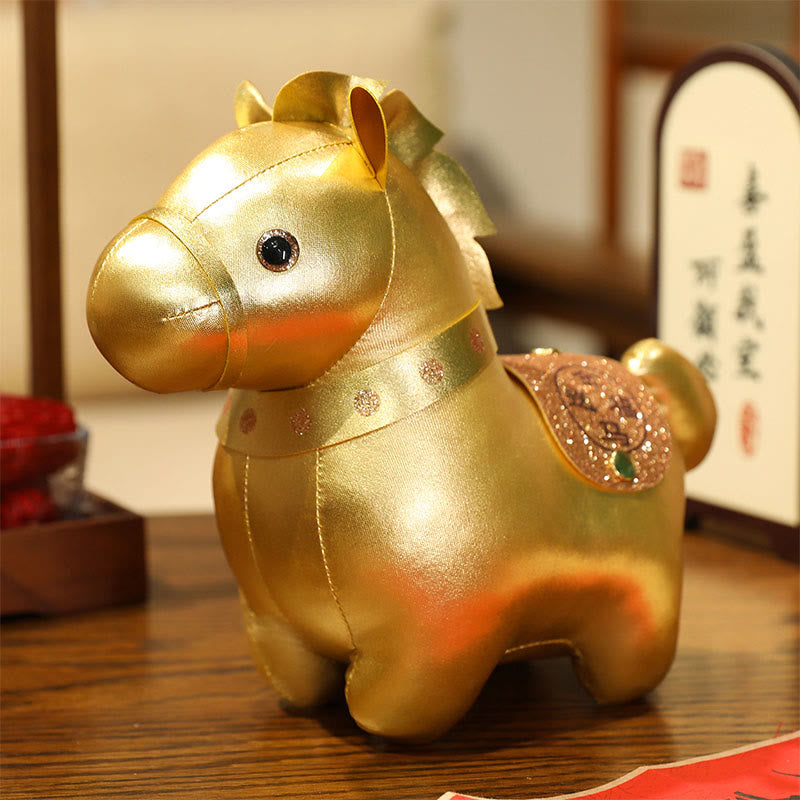 Nimara Ritual Year Of The Horse Gold Ingot Cute Pony Doll Prosperity Home Decoration