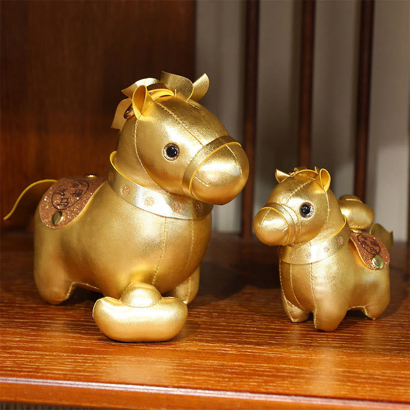 Nimara Ritual Year Of The Horse Gold Ingot Cute Pony Doll Prosperity Home Decoration