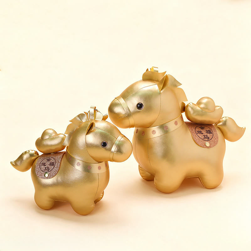 Nimara Ritual Year Of The Horse Gold Ingot Cute Pony Doll Prosperity Home Decoration