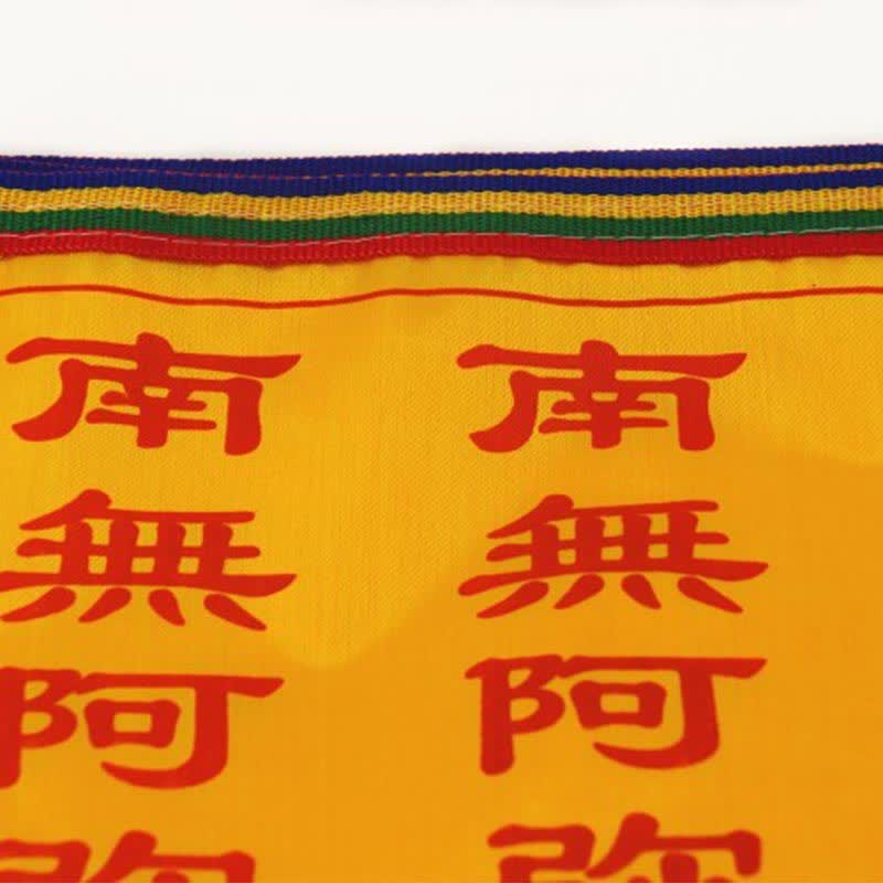 Nimara Ritual Tibetan 7 Colors Windhorse Letter Auspicious Lotus Outdoor 21 Pcs Prayer Flag