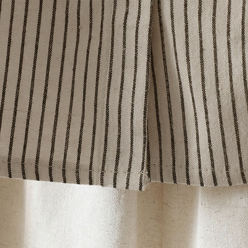 Nimara Ritual Fall Stripe Stand Collar Buttons Women's Long Sleeve Shirt With Pocket