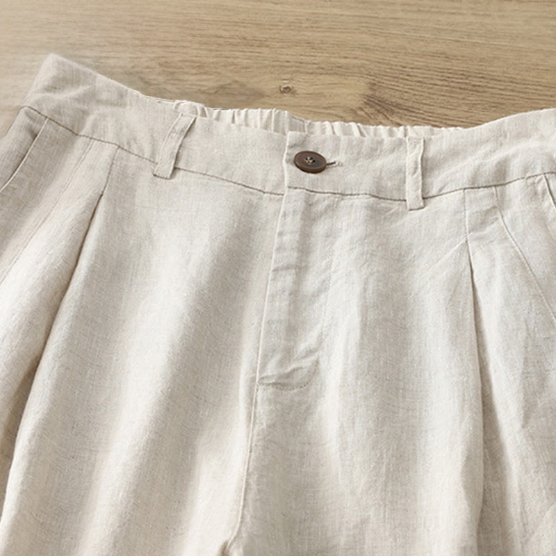 Nimara Ritual Women's Fall Commute Solid Color Zipper Design Cotton Wide Leg Pants With Pockets
